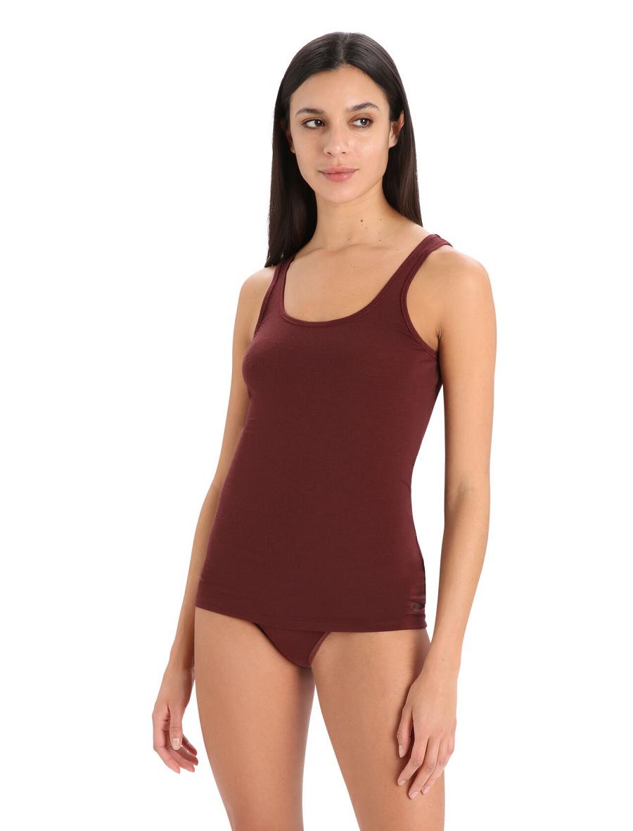 Sous Vêtement Icebreaker Merino Siren Tank Top Femme Rouge | FR 1709VRWD